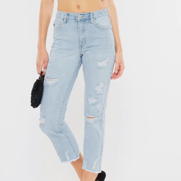 Kancan Sierra‎ High Rise Straight Jeans Light Wash KC7902L Size 9/28 - Picture 1 of 11